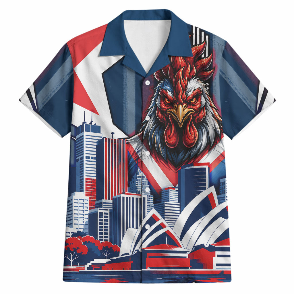 Personalised Sydney Roosters City Of Rugby Hawaiian Shirt Sydney City Skyline Illustration Dynamic Sport Fan