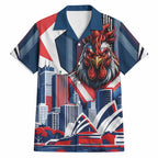 Personalised Sydney Roosters City Of Rugby Hawaiian Shirt Sydney City Skyline Illustration Dynamic Sport Fan