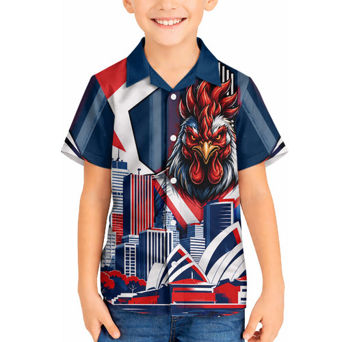 Personalised Sydney Roosters City Of Rugby Hawaiian Shirt Sydney City Skyline Illustration Dynamic Sport Fan