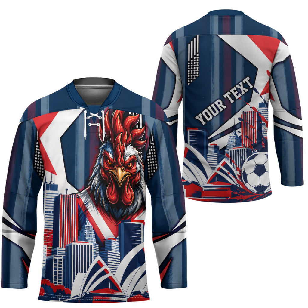 Personalised Sydney Roosters City Of Rugby Hockey Jersey Sydney City Skyline Illustration Dynamic Sport Fan