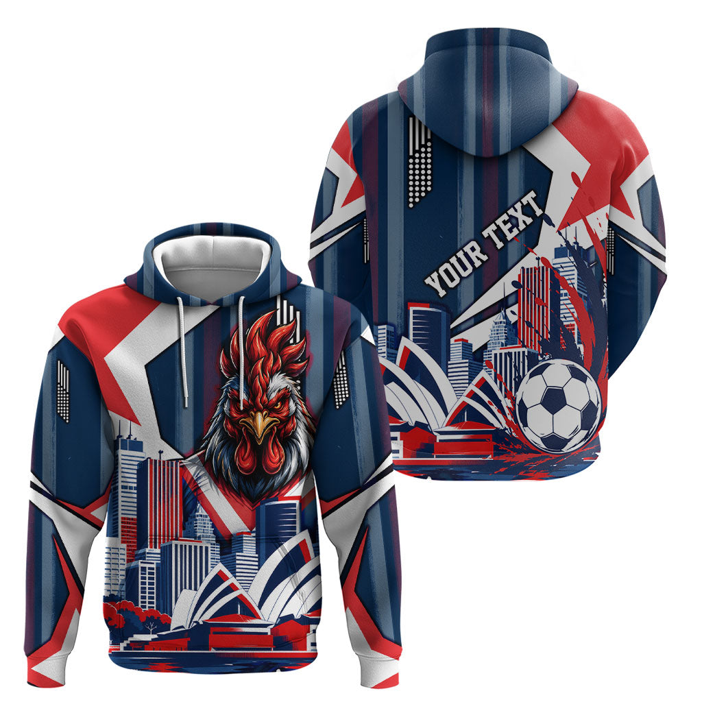 Personalised Sydney Roosters City Of Rugby Hoodie Sydney City Skyline Illustration Dynamic Sport Fan