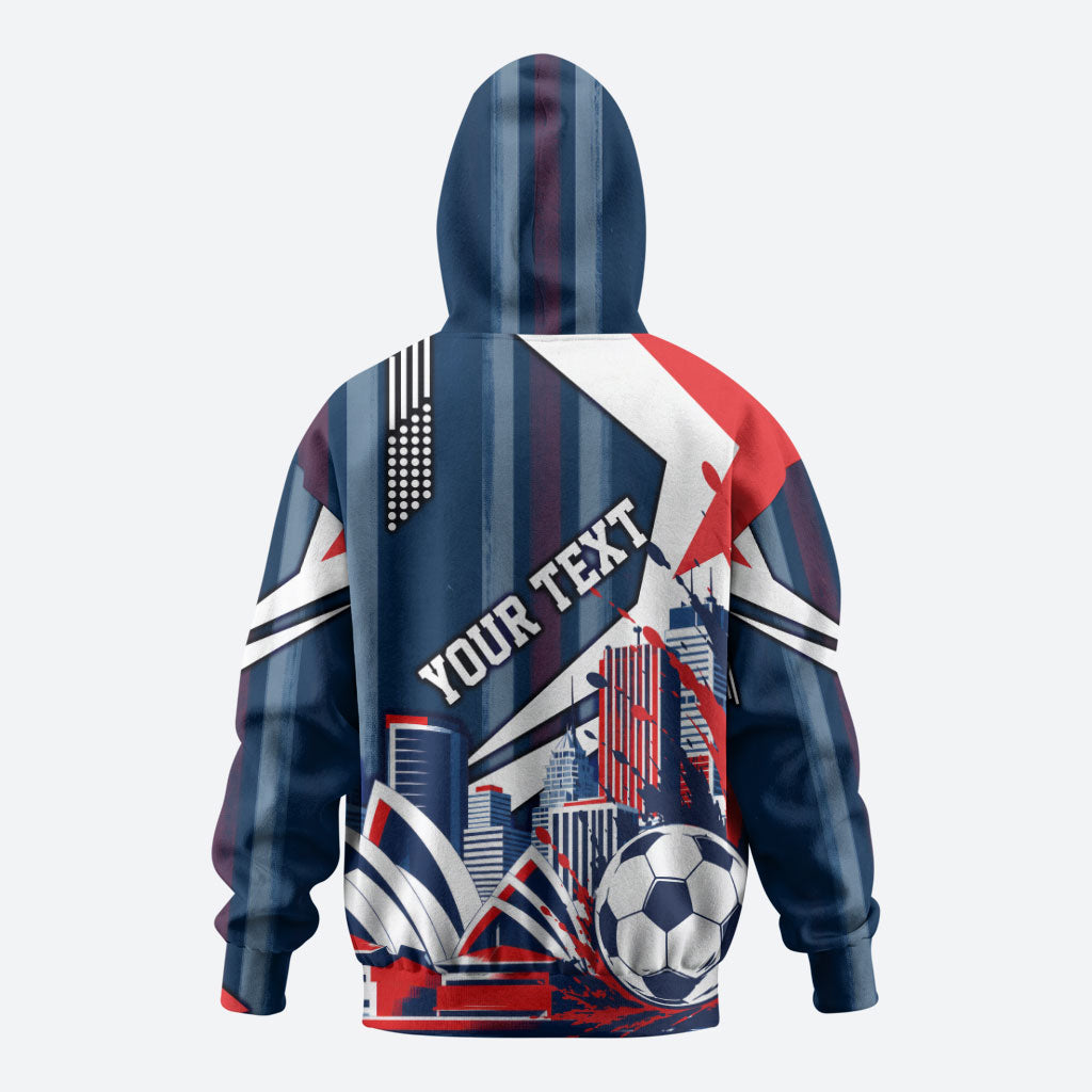 Personalised Sydney Roosters City Of Rugby Hoodie Sydney City Skyline Illustration Dynamic Sport Fan