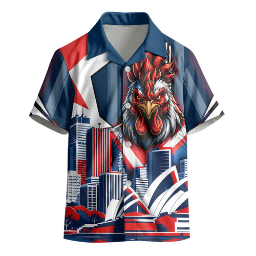 Personalised Sydney Roosters City Of Rugby Kid Hawaiian Shirt Sydney City Skyline Illustration Dynamic Sport Fan