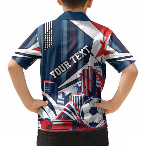 Personalised Sydney Roosters City Of Rugby Kid Hawaiian Shirt Sydney City Skyline Illustration Dynamic Sport Fan