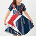 Personalised Sydney Roosters City Of Rugby Kid Short Sleeve Dress Sydney City Skyline Illustration Dynamic Sport Fan