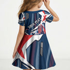 Personalised Sydney Roosters City Of Rugby Kid Short Sleeve Dress Sydney City Skyline Illustration Dynamic Sport Fan