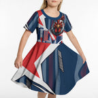 Personalised Sydney Roosters City Of Rugby Kid Short Sleeve Dress Sydney City Skyline Illustration Dynamic Sport Fan