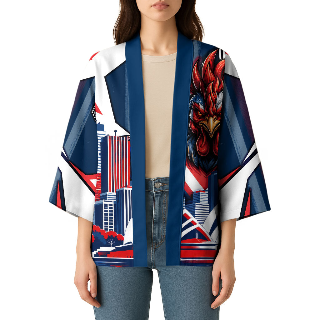 Personalised Sydney Roosters City Of Rugby Kimono Sydney City Skyline Illustration Dynamic Sport Fan