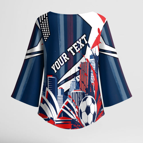 Personalised Sydney Roosters City Of Rugby Kimono Sleeve Blouse Sydney City Skyline Illustration Dynamic Sport Fan