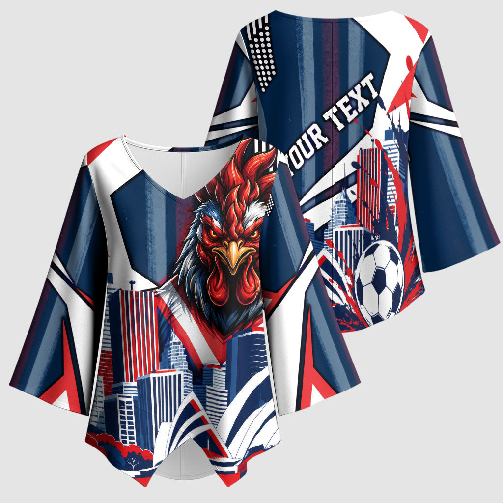 Personalised Sydney Roosters City Of Rugby Kimono Sleeve Blouse Sydney City Skyline Illustration Dynamic Sport Fan