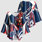 Personalised Sydney Roosters City Of Rugby Kimono Sleeve Blouse Sydney City Skyline Illustration Dynamic Sport Fan