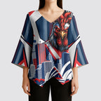 Personalised Sydney Roosters City Of Rugby Kimono Sleeve Blouse Sydney City Skyline Illustration Dynamic Sport Fan