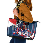 Personalised Sydney Roosters City Of Rugby Leather Tote Bag Sydney City Skyline Illustration Dynamic Sport Fan