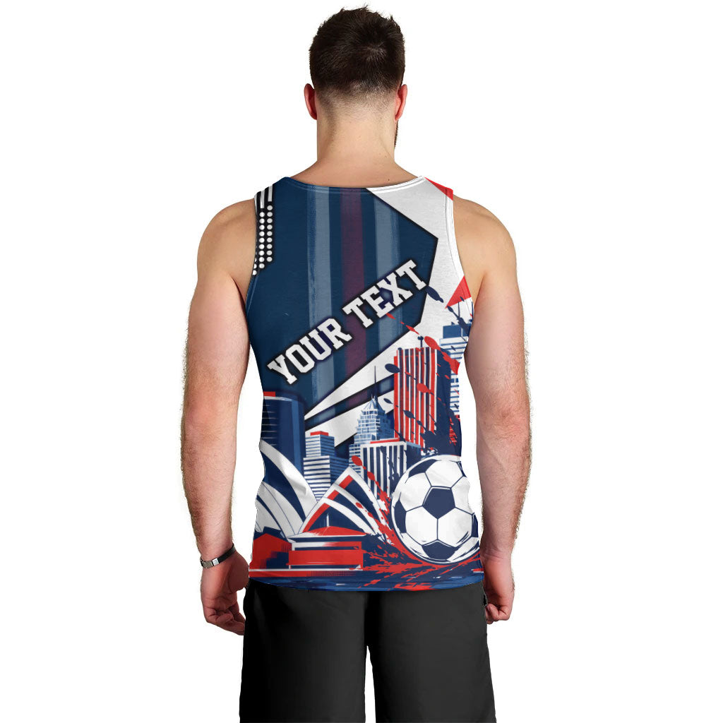 Personalised Sydney Roosters City Of Rugby Men Tank Top Sydney City Skyline Illustration Dynamic Sport Fan