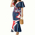 Personalised Sydney Roosters City Of Rugby Mermaid Dress Sydney City Skyline Illustration Dynamic Sport Fan