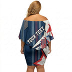 Personalised Sydney Roosters City Of Rugby Off Shoulder Short Dress Sydney City Skyline Illustration Dynamic Sport Fan