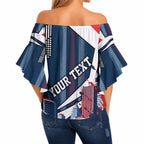 Personalised Sydney Roosters City Of Rugby Off Shoulder Wrap Waist Top Sydney City Skyline Illustration Dynamic Sport Fan