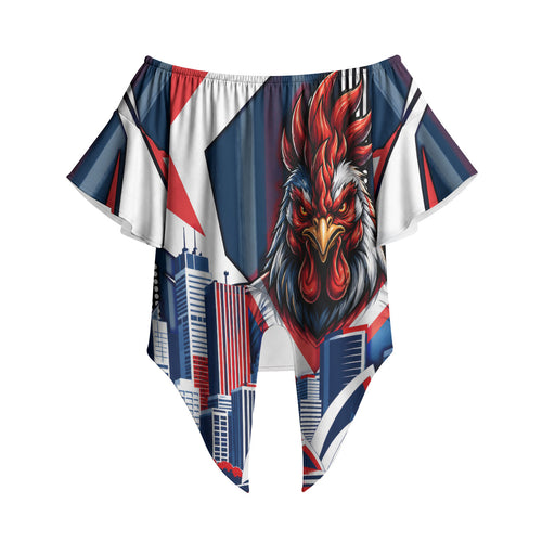 Personalised Sydney Roosters City Of Rugby Off Shoulder Wrap Waist Top Sydney City Skyline Illustration Dynamic Sport Fan