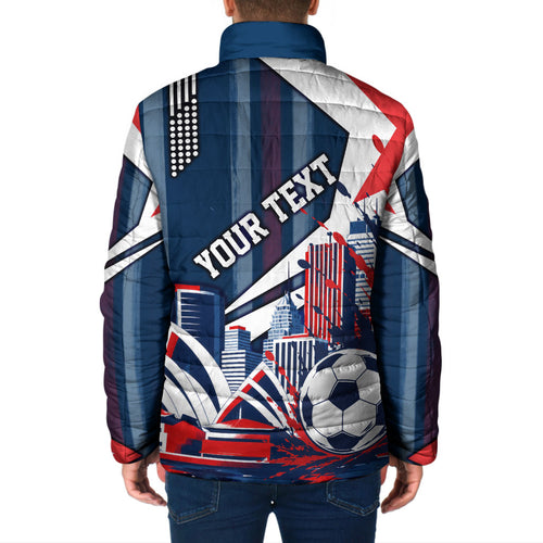 Personalised Sydney Roosters City Of Rugby Padded Jacket Sydney City Skyline Illustration Dynamic Sport Fan