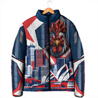 Personalised Sydney Roosters City Of Rugby Padded Jacket Sydney City Skyline Illustration Dynamic Sport Fan