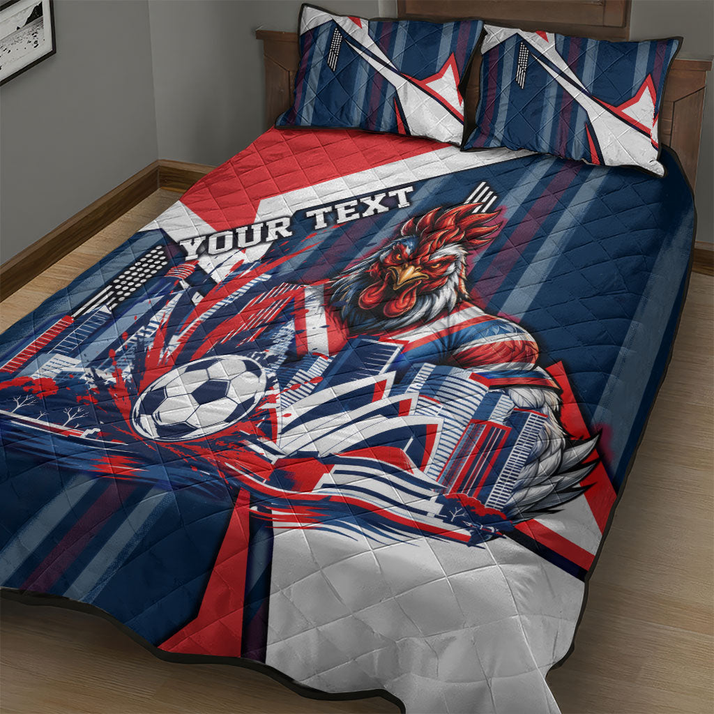 Personalised Sydney Roosters City Of Rugby Quilt Bed Set Sydney City Skyline Illustration Dynamic Sport Fan
