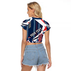 Personalised Sydney Roosters City Of Rugby Raglan Cropped T Shirt Sydney City Skyline Illustration Dynamic Sport Fan
