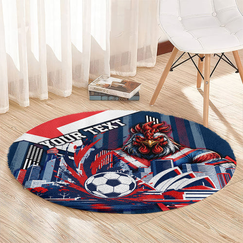 Personalised Sydney Roosters City Of Rugby Round Carpet Sydney City Skyline Illustration Dynamic Sport Fan