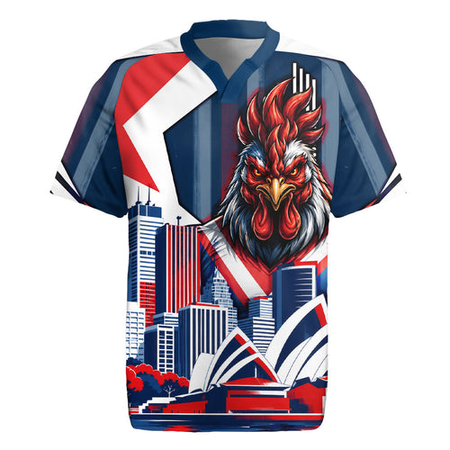 Personalised Sydney Roosters City Of Rugby Rugby Jersey Sydney City Skyline Illustration Dynamic Sport Fan