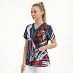 Personalised Sydney Roosters City Of Rugby Scrub Top Sydney City Skyline Illustration Dynamic Sport Fan