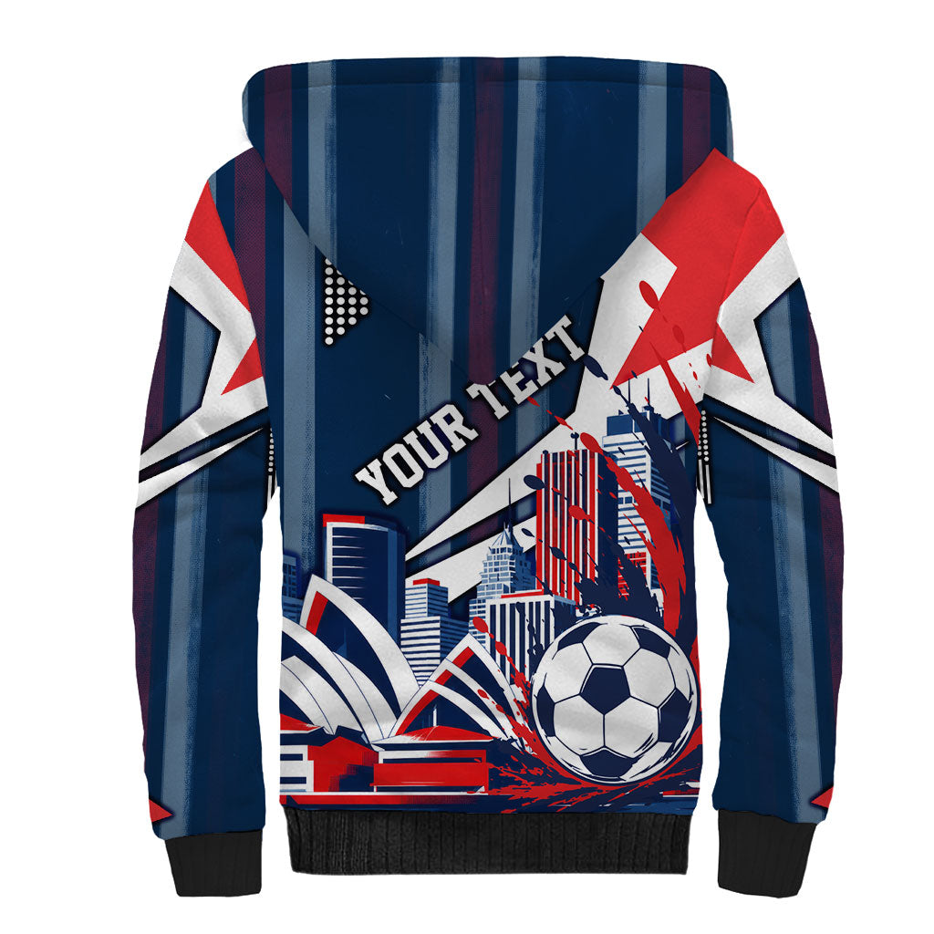 Personalised Sydney Roosters City Of Rugby Sherpa Hoodie Sydney City Skyline Illustration Dynamic Sport Fan