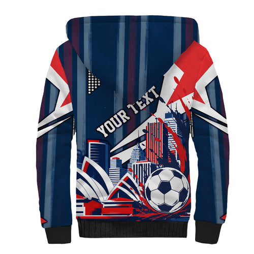 Personalised Sydney Roosters City Of Rugby Sherpa Hoodie Sydney City Skyline Illustration Dynamic Sport Fan