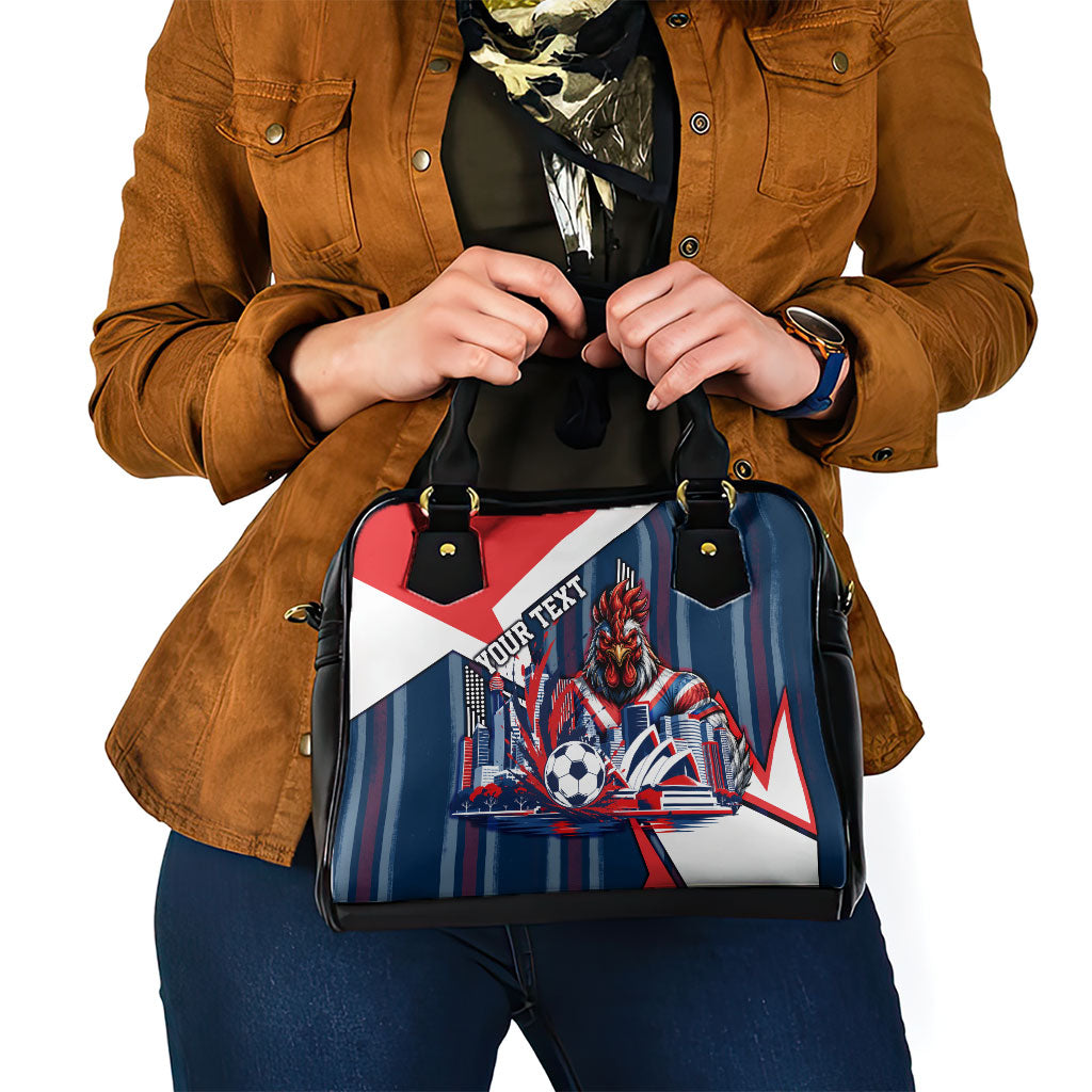 Personalised Sydney Roosters City Of Rugby Shoulder Handbag Sydney City Skyline Illustration Dynamic Sport Fan
