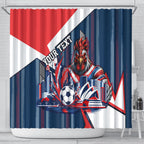 Personalised Sydney Roosters City Of Rugby Shower Curtain Sydney City Skyline Illustration Dynamic Sport Fan