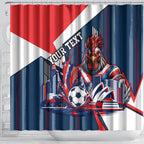 Personalised Sydney Roosters City Of Rugby Shower Curtain Sydney City Skyline Illustration Dynamic Sport Fan