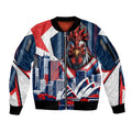 Personalised Sydney Roosters City Of Rugby Sleeve Zip Bomber Jacket Sydney City Skyline Illustration Dynamic Sport Fan