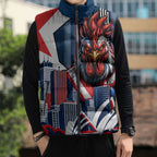 Personalised Sydney Roosters City Of Rugby Sleeveless Puffer Jacket Sydney City Skyline Illustration Dynamic Sport Fan