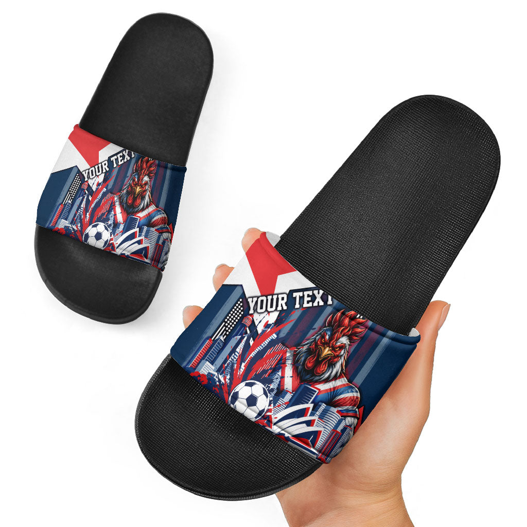 Personalised Sydney Roosters City Of Rugby Slide Sandals Sydney City Skyline Illustration Dynamic Sport Fan