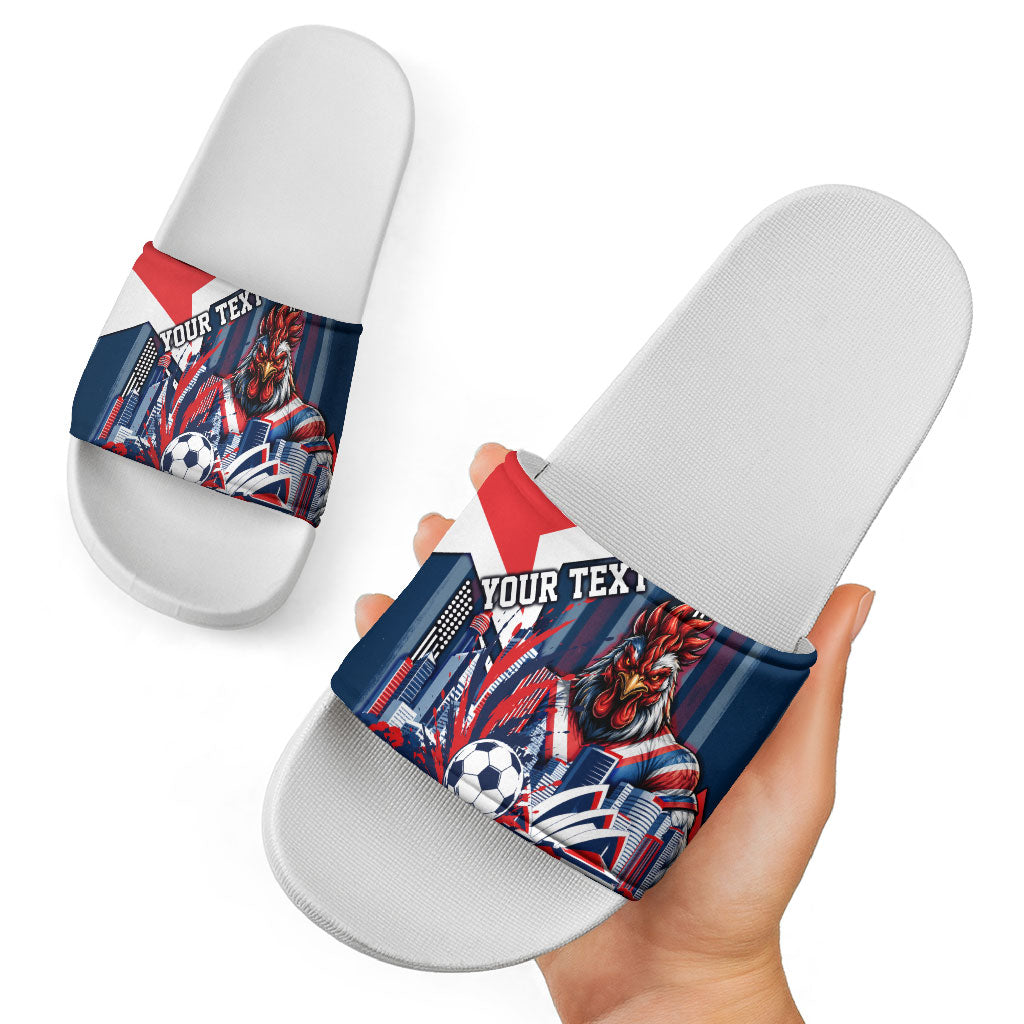Personalised Sydney Roosters City Of Rugby Slide Sandals Sydney City Skyline Illustration Dynamic Sport Fan