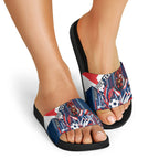 Personalised Sydney Roosters City Of Rugby Slide Sandals Sydney City Skyline Illustration Dynamic Sport Fan