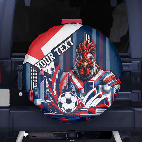 Personalised Sydney Roosters City Of Rugby Spare Tire Cover Sydney City Skyline Illustration Dynamic Sport Fan