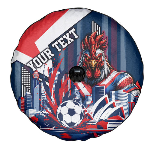 Personalised Sydney Roosters City Of Rugby Spare Tire Cover Sydney City Skyline Illustration Dynamic Sport Fan