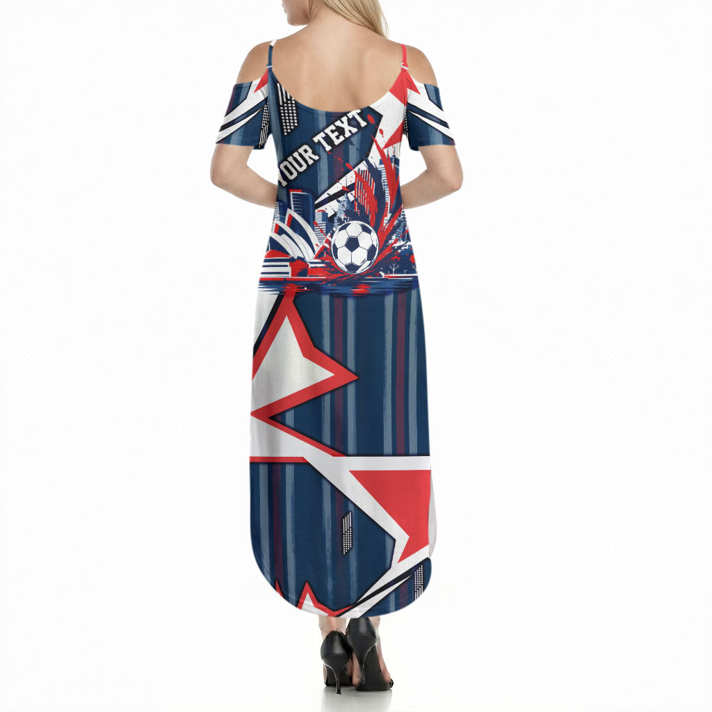Personalised Sydney Roosters City Of Rugby Summer Maxi Dress Sydney City Skyline Illustration Dynamic Sport Fan