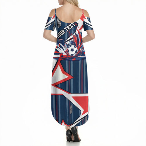 Personalised Sydney Roosters City Of Rugby Summer Maxi Dress Sydney City Skyline Illustration Dynamic Sport Fan