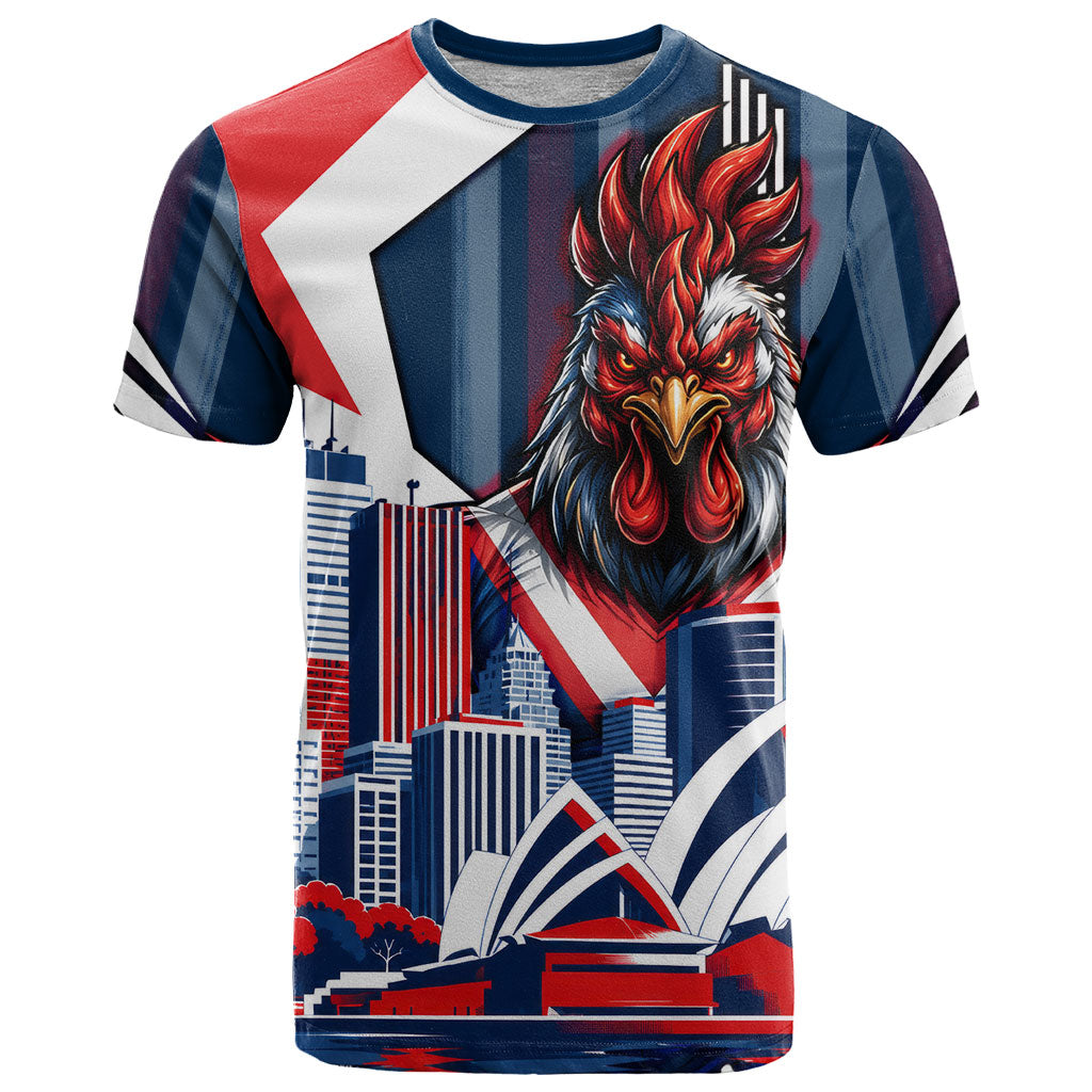 Personalised Sydney Roosters City Of Rugby T Shirt Sydney City Skyline Illustration Dynamic Sport Fan