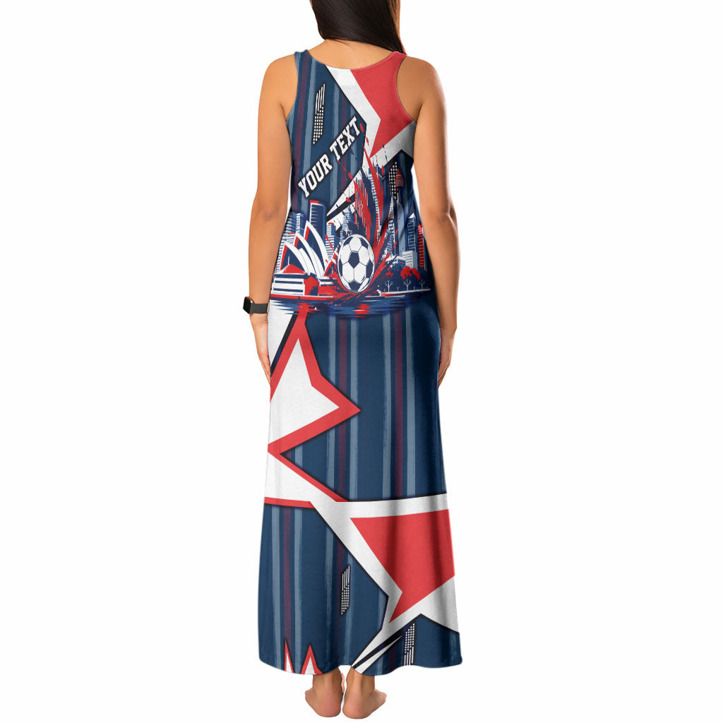 Personalised Sydney Roosters City Of Rugby Tank Maxi Dress Sydney City Skyline Illustration Dynamic Sport Fan