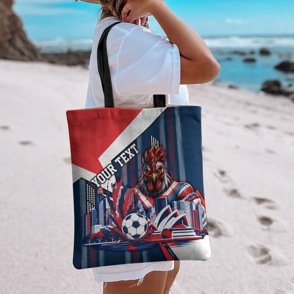 Personalised Sydney Roosters City Of Rugby Tote Bag Sydney City Skyline Illustration Dynamic Sport Fan