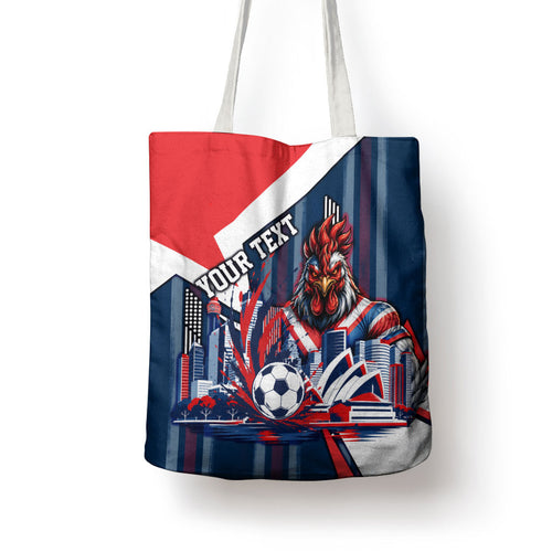 Personalised Sydney Roosters City Of Rugby Tote Bag Sydney City Skyline Illustration Dynamic Sport Fan