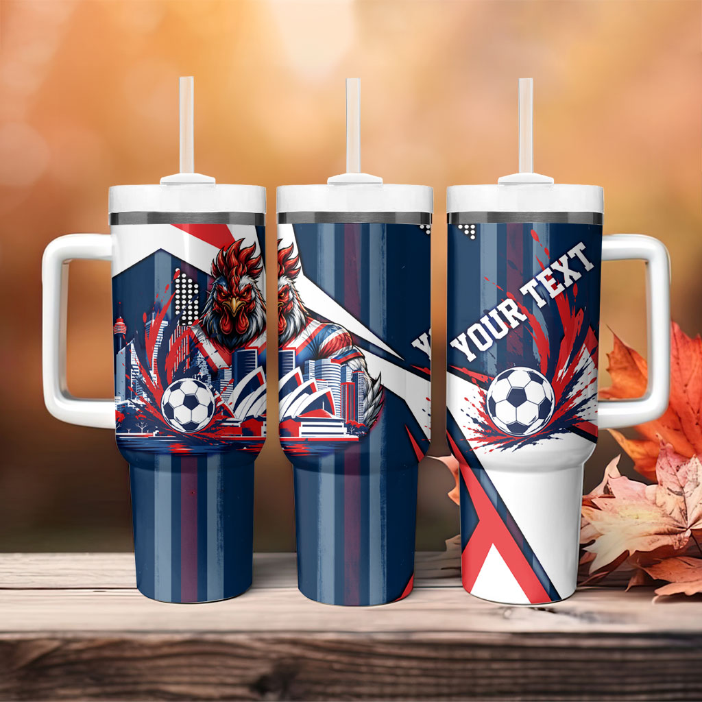 Personalised Sydney Roosters City Of Rugby Tumbler With Handle Sydney City Skyline Illustration Dynamic Sport Fan