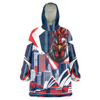 Personalised Sydney Roosters City Of Rugby Wearable Blanket Hoodie Sydney City Skyline Illustration Dynamic Sport Fan