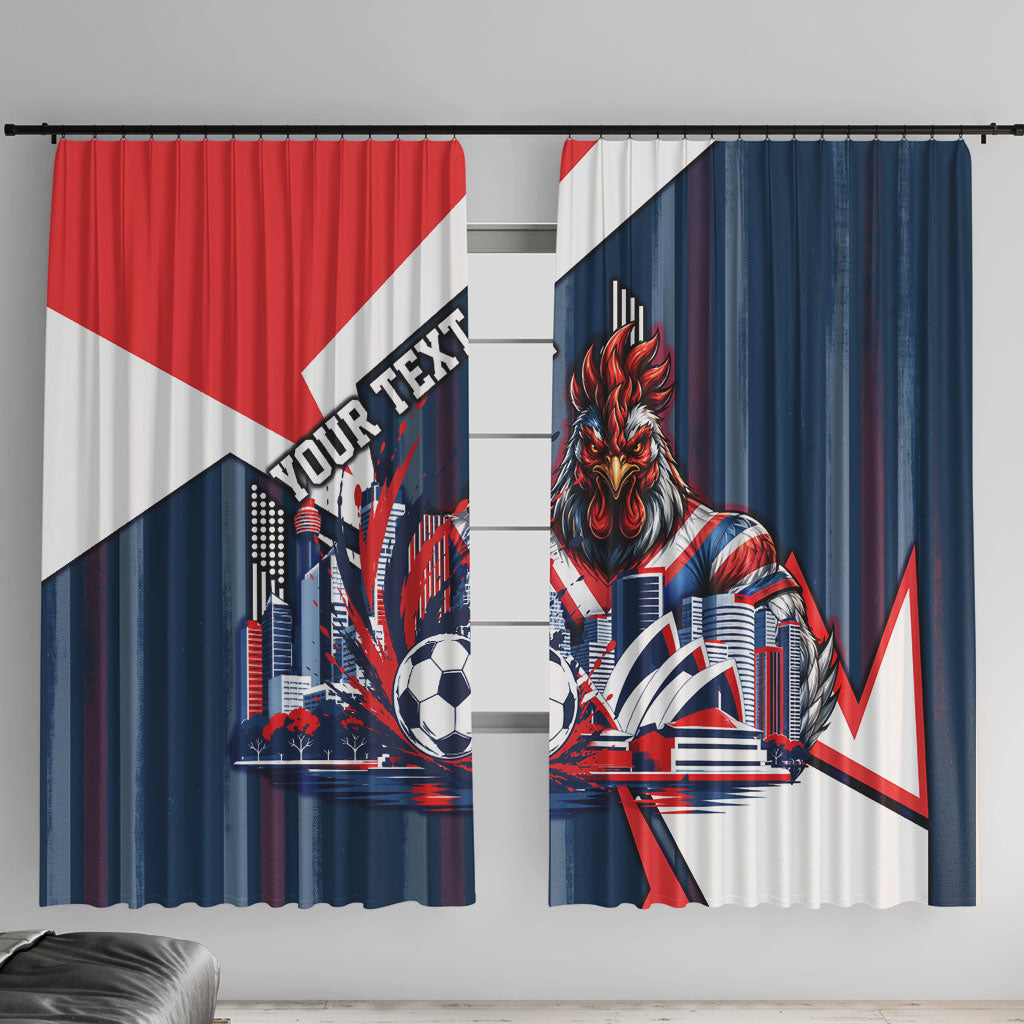 Personalised Sydney Roosters City Of Rugby Window Curtain Sydney City Skyline Illustration Dynamic Sport Fan